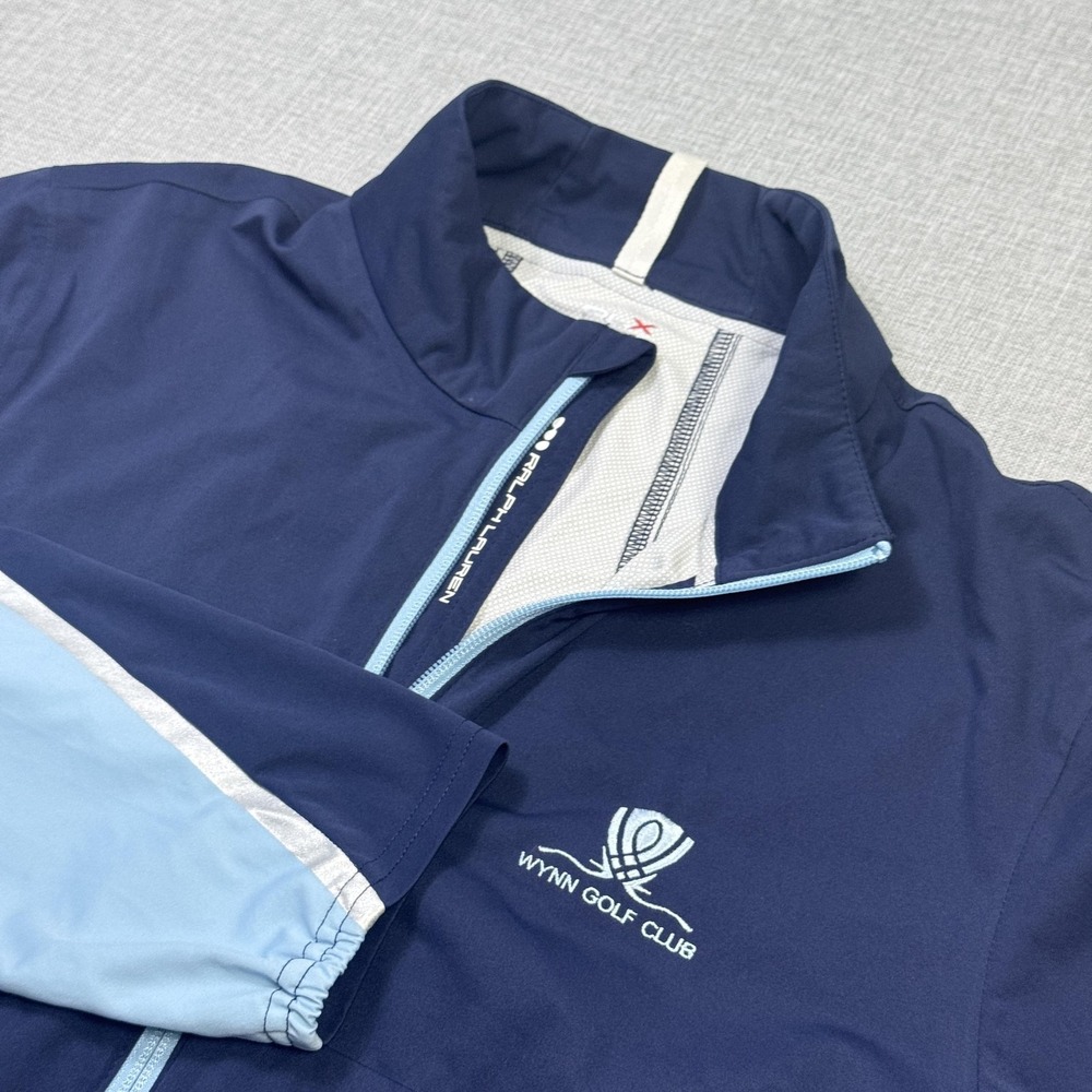 RLX Ralph Lauren Golf Windbreaker Jacket Mens Medium Blue Full Zip Lightweight